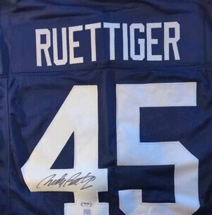 Notre Dame Custom Jersey #45 Rudy Ruettiger Signed PSA